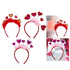 Valentine's Day Heart Headband Headwear Headwraps Glitter Heart for Carnival