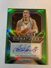 Becky Hammon 2021 Panini Prizm WNBA Signatures Green Prizm Autograph