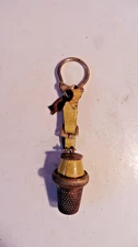 Vtg Lord Patent Brass Sewing Kit Thimble Holder Trinket Keychain Made in Italy