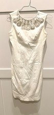 ADRIANNA PAPELL Womens Size 4 Ivory Embellished Cocktail Dress