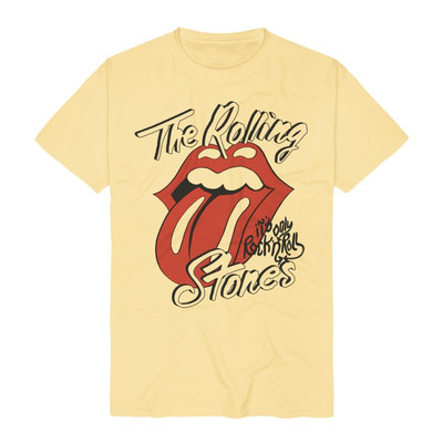 The Rolling Stones T-Shirt Herren Only Rock N Roll gelb Band-Merch, Bands