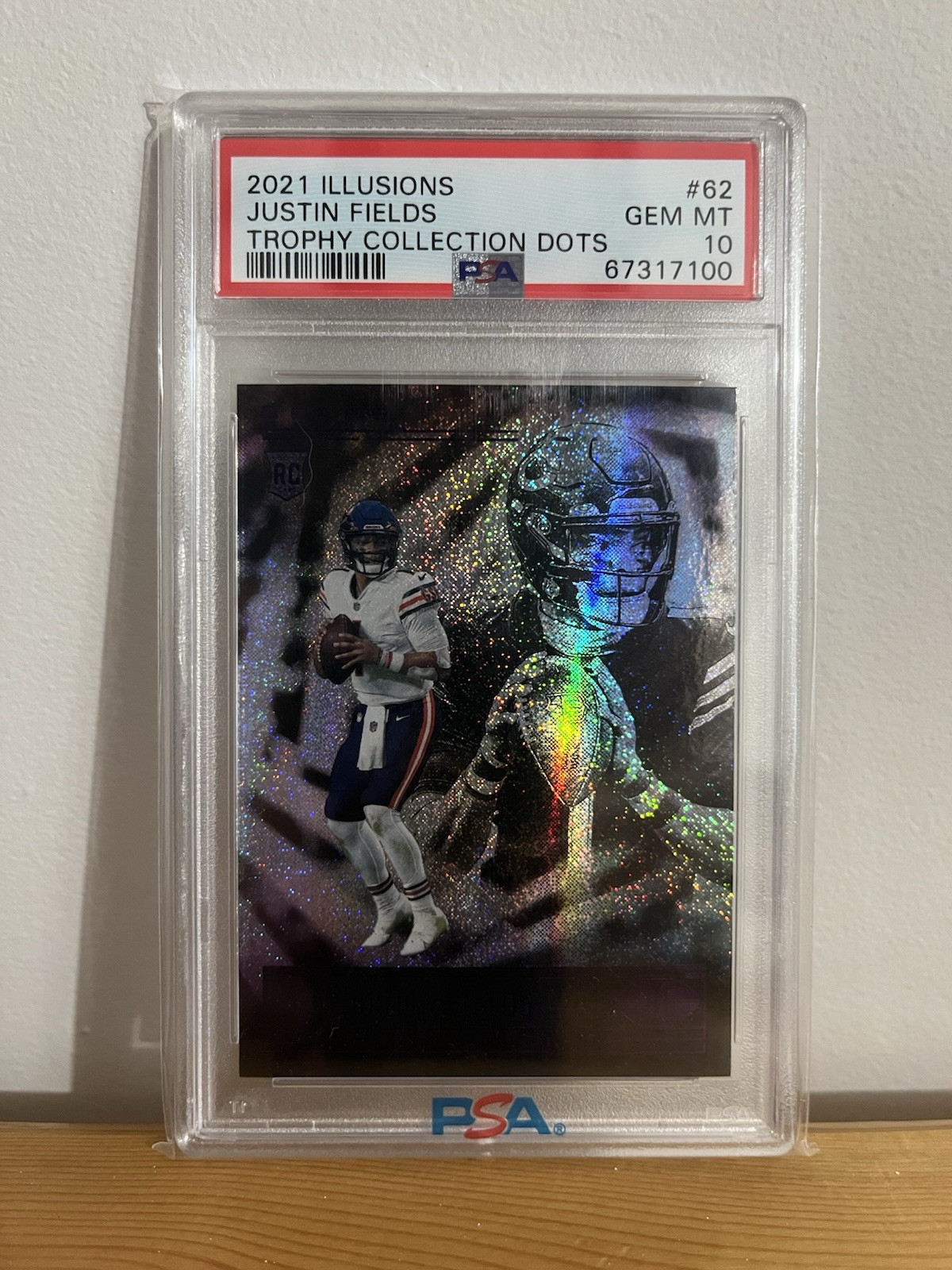 Justin Fields Panini Illusions #62 Trophy Collection Dots