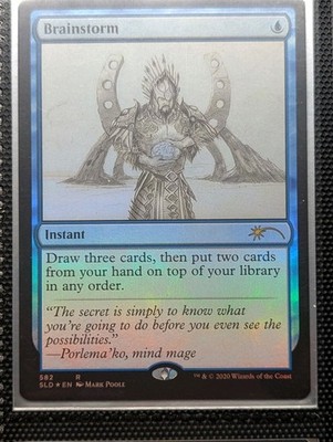 Brainstorm - Foil - Sketch Showcase Magic mtg Heavy Play, English Secret Lair x1