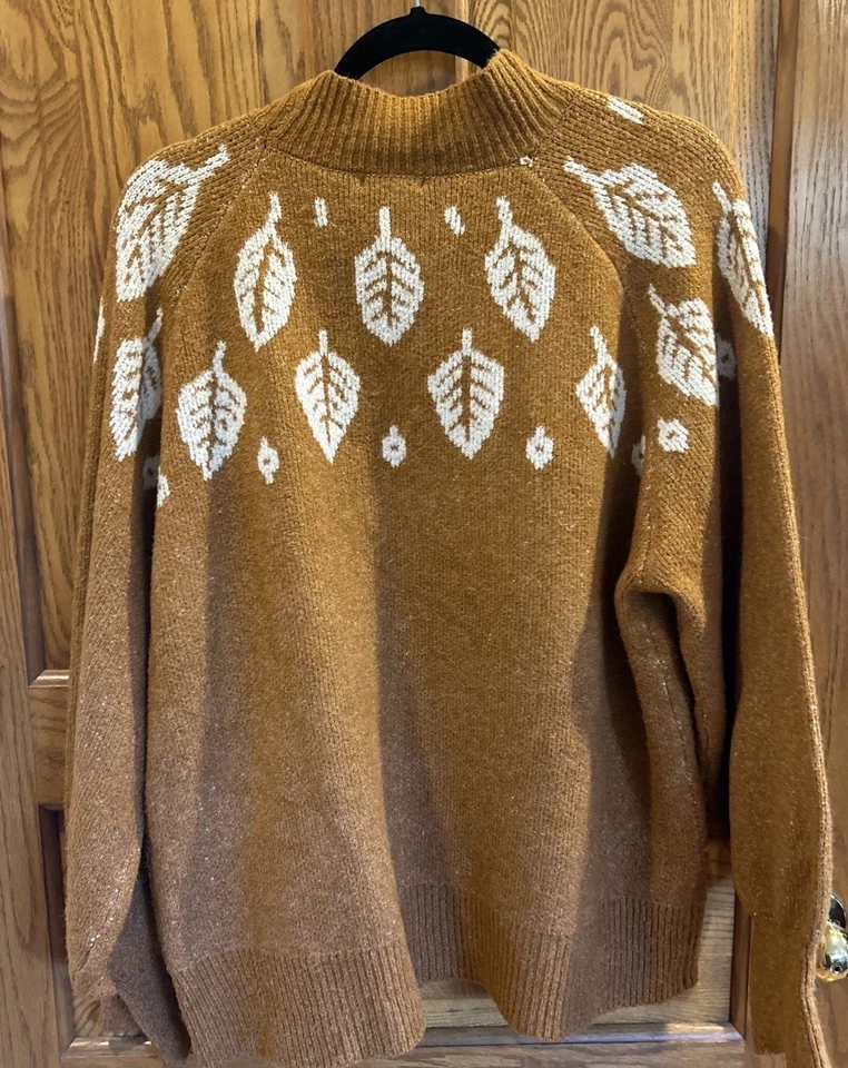 Suéter para mujer Maurices talla XXL colores otoño patrón de hojas Foto 3 de 4