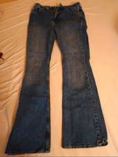 H&M Damen Jeans Schlaghose blau Denim Five-Po...