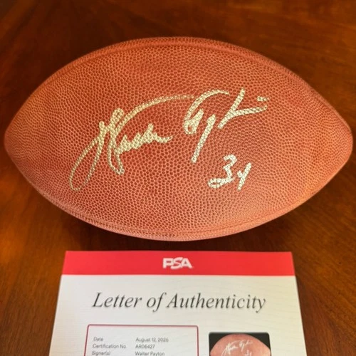 Walter Payton Signed Autographed Official Football Ball PSA LOA - Read