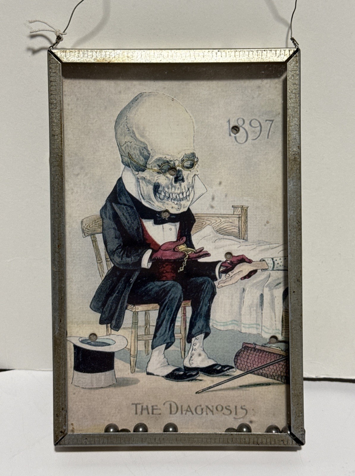 Victorian trading Halloween game skeleton doctor medical diagnosis unique shabby