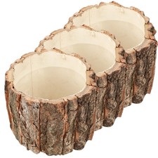  3 Pezzi Vaso Albero di Natale Tronco Fioriera Stile Country Fioriera Giardino Secchio