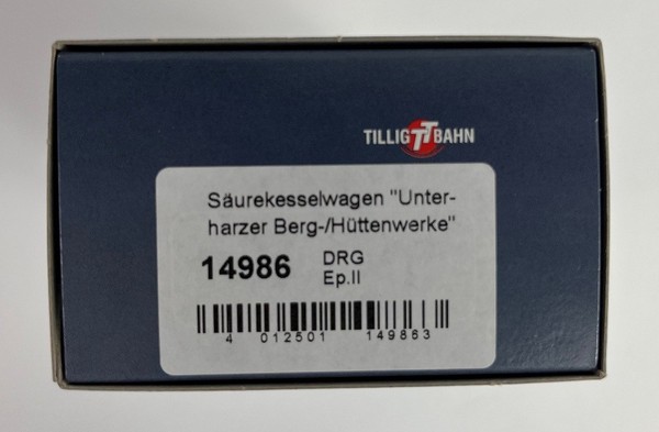 Tillig 14986 SäUrekesselwagen „Unterharzer Berg- Und HüTtenwerke Gmbh“ Ep. Ii Dr-image