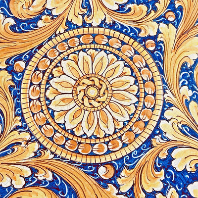 Caltagirone Sicily Hand Made Hand Painted Oversize 19 inch Collector Plate Dish