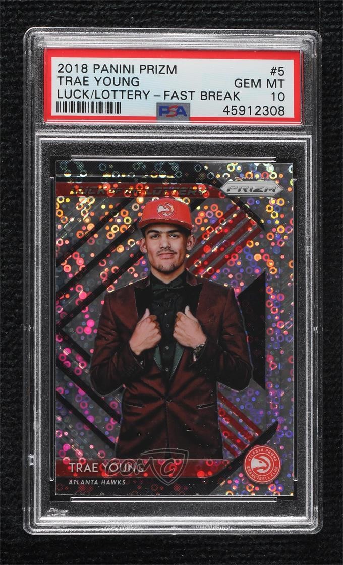 2018 Prizm Luck of the Lottery Fast Break Trae Young PSA 10 GEM MT Rookie RC 7fj