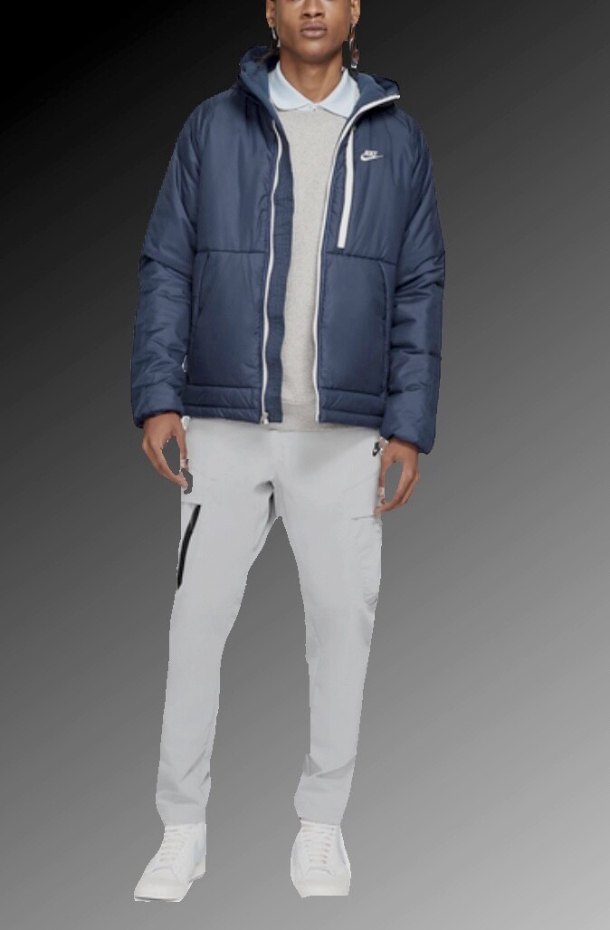 Nike Sportswear Therma-Fit Legacy Fleece Lined Hooded Jacket Navy Size Large image 9