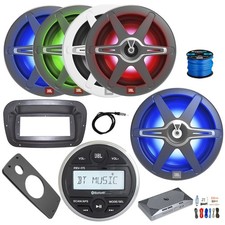JBL Marine BT Receiver w/SPA Bezel, 4x 8" LED Speakers, Sub, Amp, Accessories