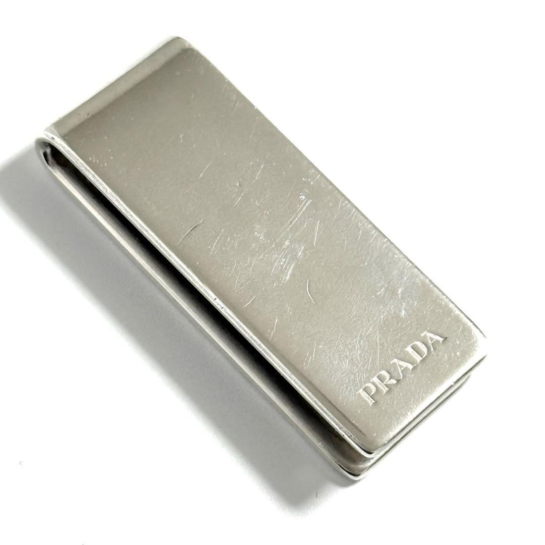 小物 Prada Stainless Steel Money Clip Prada Men's Vintage Silver Money Clip Bill Clip 5cm x 2cm