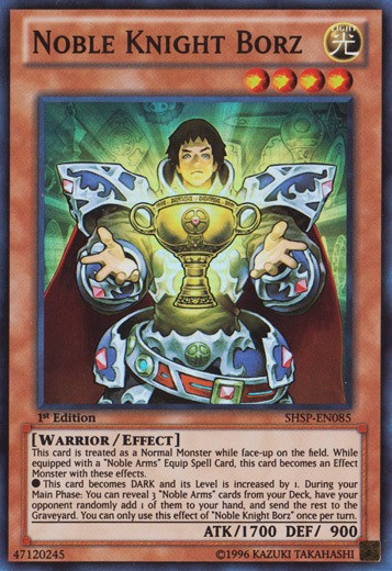 1 x Noble Knight Borz - SHSP-EN085 - Super Rare - Unlimited Edition Near Mint, E