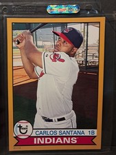 CARLOS SANTANA INDIANS / GUARDIANS 2016 Topps Archives Gold 5x7 #132 02/10