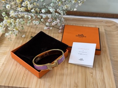 HERMES ゴールド バンドリング 箱付き NEW HERMES CLIC H rose cendre Bracelet | eBay