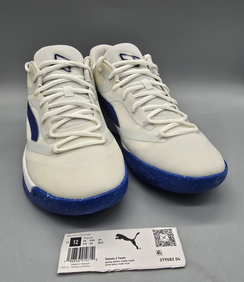 Tenis de baloncesto PUMA Stewie 2 Team para mujer talla 12 EE. UU. - blanco-Clyde Royal Foto 3 de 4