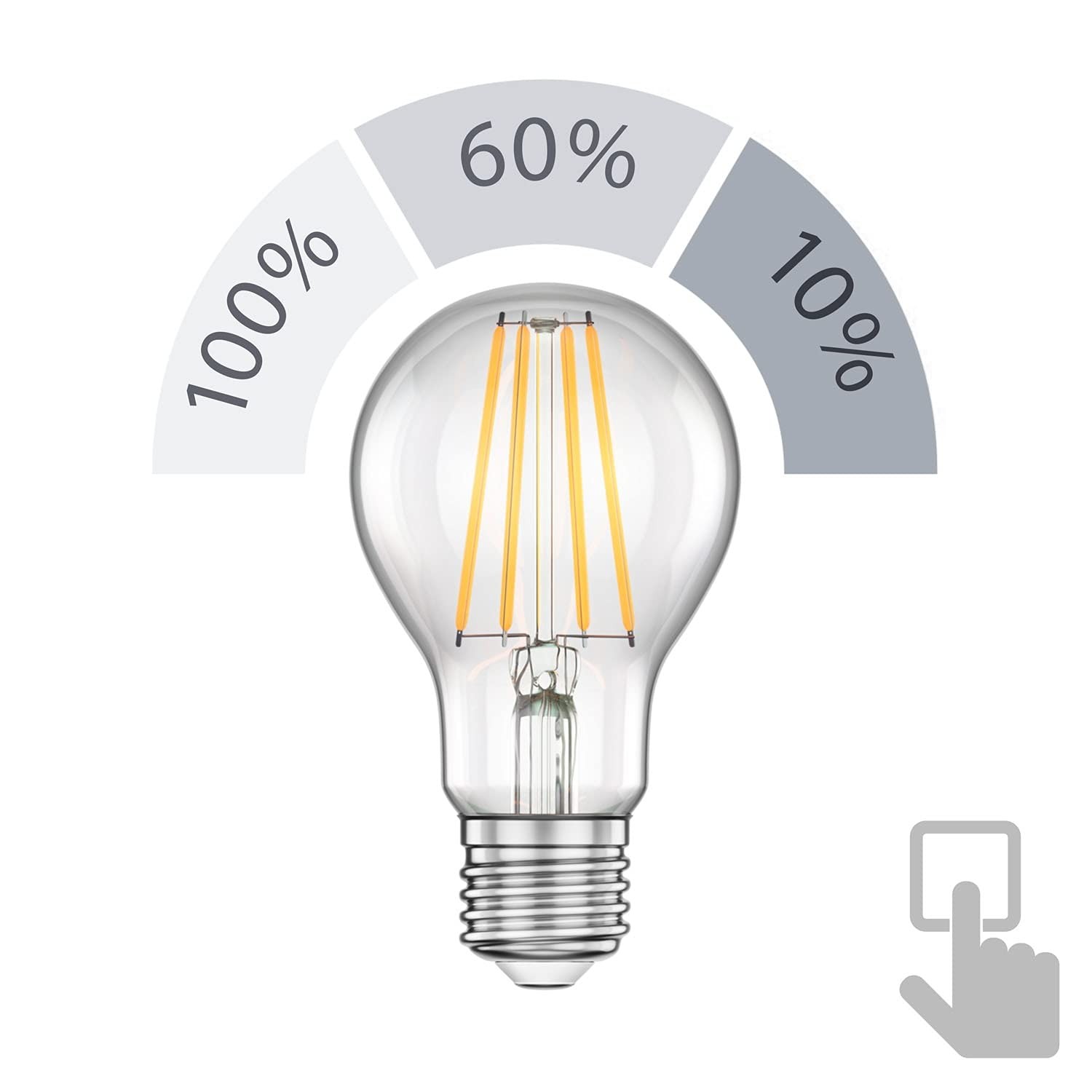 Ampoule LED E27 A60 1020lm blanc 4000 K variateur 3 positions intégrées - 2