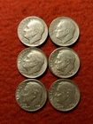 Roosevelt Silver Dimes Lot Of 6 - 1958, '59, '61, '62, '63, '64 - 90% Silver