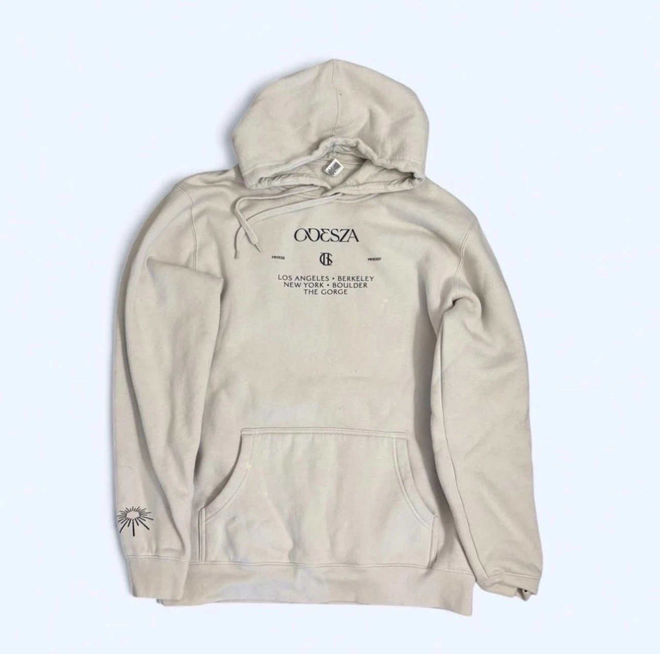 ODESZA 2024 The Finale Tour Statues Graphic Hoodie Cream AS Colour tag