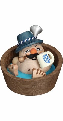 German incense smoker Bavarian in pool, height 10 cm / 4 inch, original Erzge...