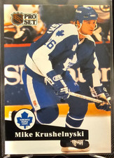 1991-92 Pro Set French Mike Krushelnyski #233 Toronto Maple Leafs