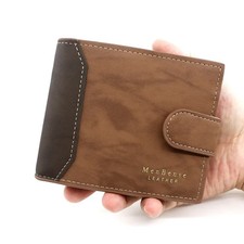 1PC PU Leather Men's Wallet with Hasp Business Card Holder Case Male Short Purse
