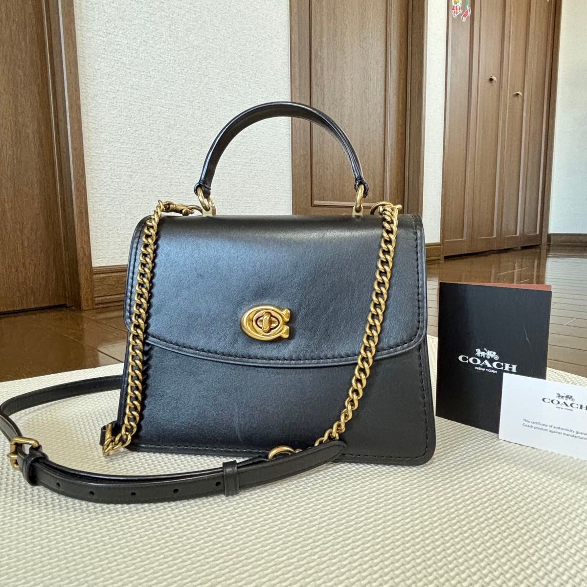 COACH Parker Leather 2-Way Handbag Shoulder Bag Crossbody Bag 52664  