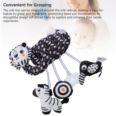 Black And White Lion Spiral Carseat Stroller Activity Toy Spiral Plush Hangi SET