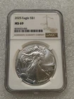 2025 Silver Eagle NGC MS 69 ~ Brown Label ~ No Spots ~ (055)