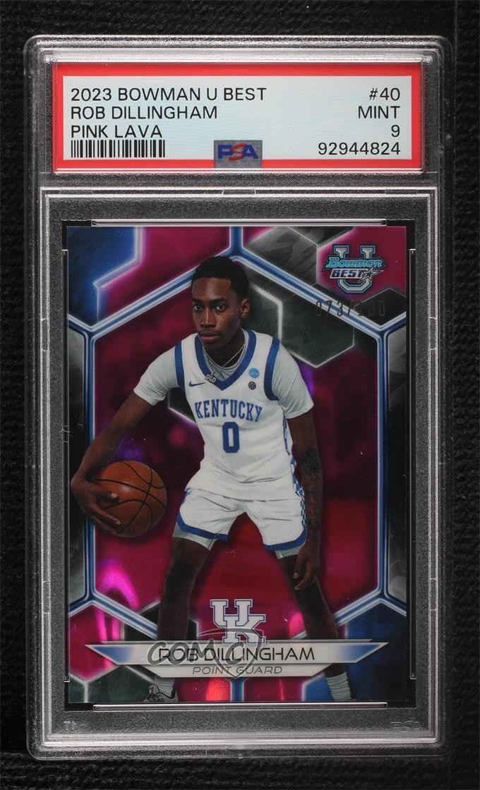 2023 Bowman U Best Pink Lava Refractor 73/100 Rob Dillingham #40 PSA 9 MINT 0jr6