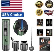 Elegant 4-in-1 Cigar Lighter with Adjustable Blue Flame - Ideal Gift for Men