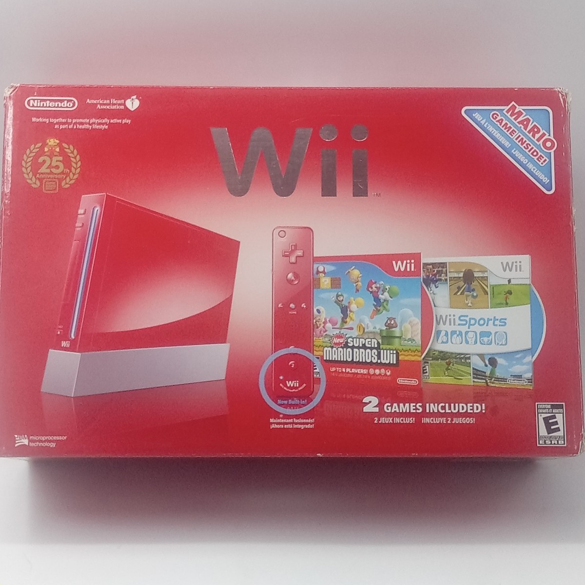Nintendo Wii Red Super Mario 25th Anniversary Console Box And