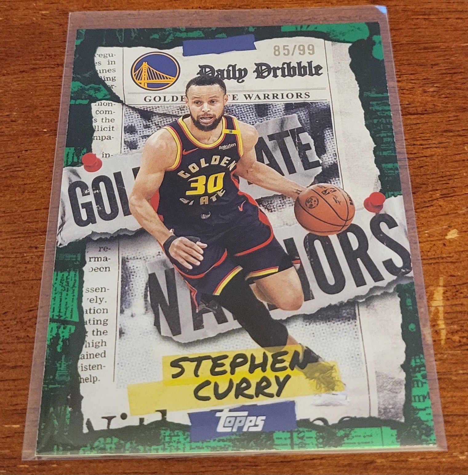 2025-26 Topps Stephen Curry DAILY DRIBBLE GREEN PARALLEL /99 Warriors