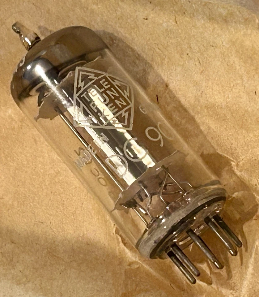 2 Nos Telefunken DC90 钻石。 复古三极管音频管 — 第 2/4 张图片