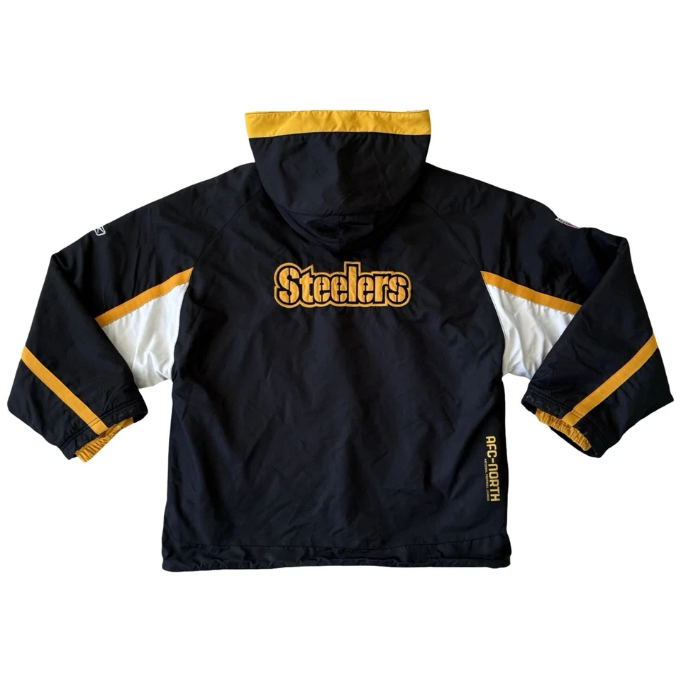 Chaqueta con Capucha Vintage Reebok RBK NFL Sideline Pittsburgh Steelers Juvenil XL Rara Foto 2 de 4