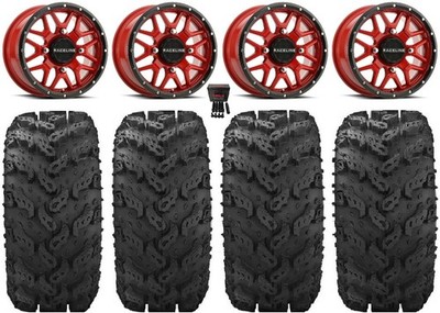 Raceline Krank 14'' Red Wheels 28'' Reptile Tires Can-Am Renegade Outlander