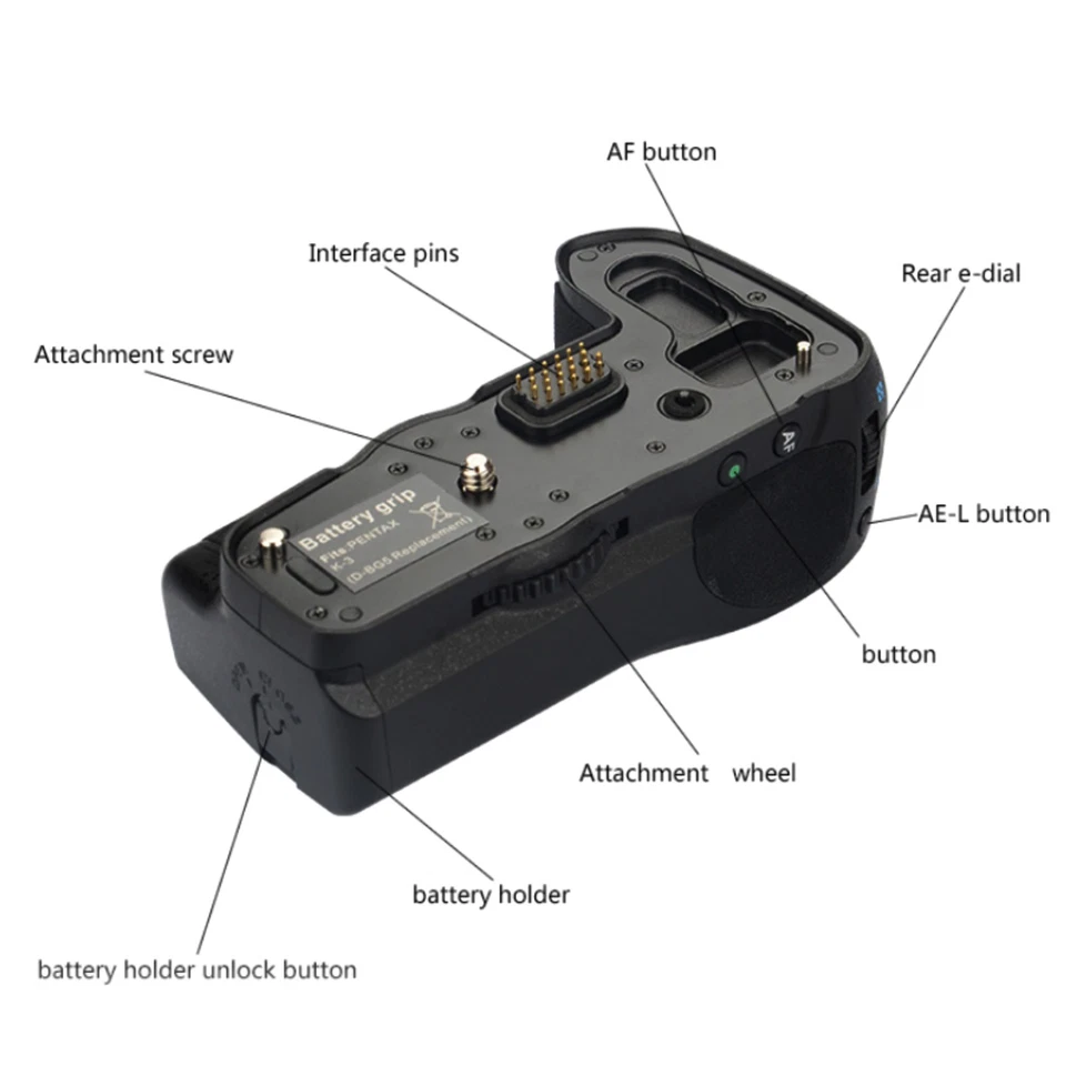 1Pcs D-BG5 Vertical Battery Pack Grip Endurance Extension For Pentax K3 K3II - Image 2 of 4