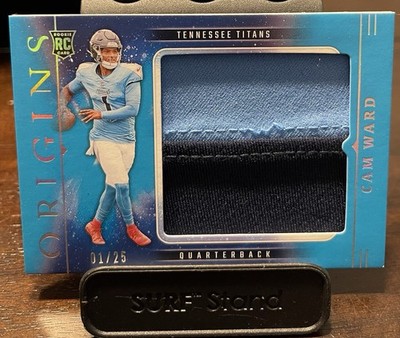 2025 Panini Origins Cam Ward RC Patch #01/25 Tennessee Titans-Jersey Match