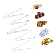 5PCS Stainless Steel Kitchen Tongs, Metal Food Tongs with Non-Slip Grip/Egg C...