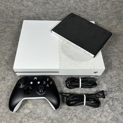 Microsoft Xbox One S 500GB Game Console White 1681 W/ Kart Racers 2 & Controller