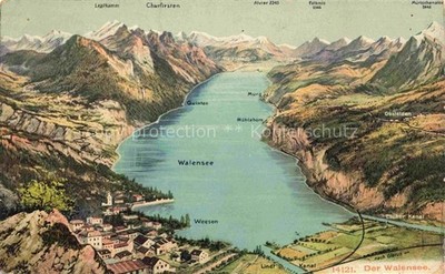 Walensee Wallensee SG Panoramakarte