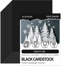 30 Sheets Black Cardstock, Card Stock 8.5 x 11, 92lb/250gsm