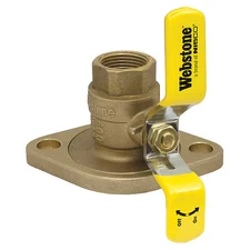 Webstone 41403 3/4" Flanged 3-Way Brass Rotating Ball Valve