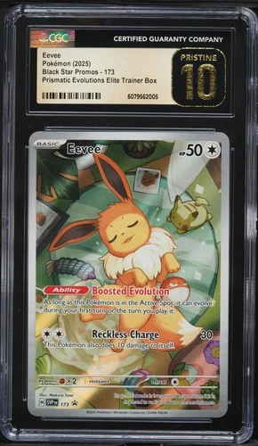 CGC Pristine 10 Eevee Prismatic Evolutions ETB Promo 2025 Pokemon Card #173