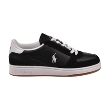 Polo Ralph Lauren Court Suede/Leather Men's Shoes Black/White 809834463-001
