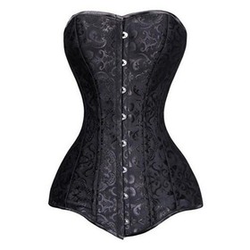14 Steel Boned Overbust Corset Long Torso Corset Bustier Waist Trainer Shaper LO