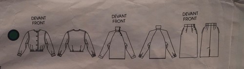 NEW/VINTAGE 1985 VOGUE BLOUSE & SKIRT SEWING PATTERN 1624 SIZE 10 - Picture 3 of 3