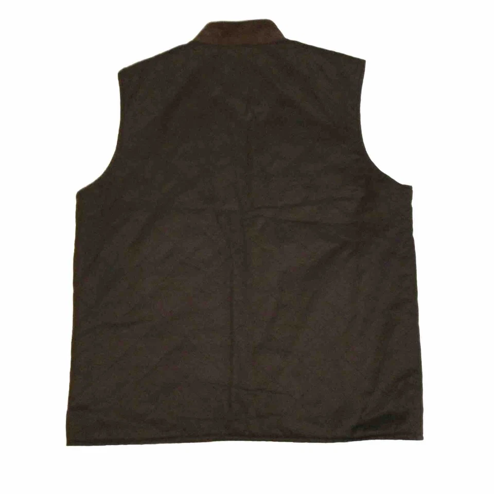 Cabela’s Mens’s Leather Trim Quilted Vest Tall Large Old Money Brown Full Zip - Image 3 of 4
